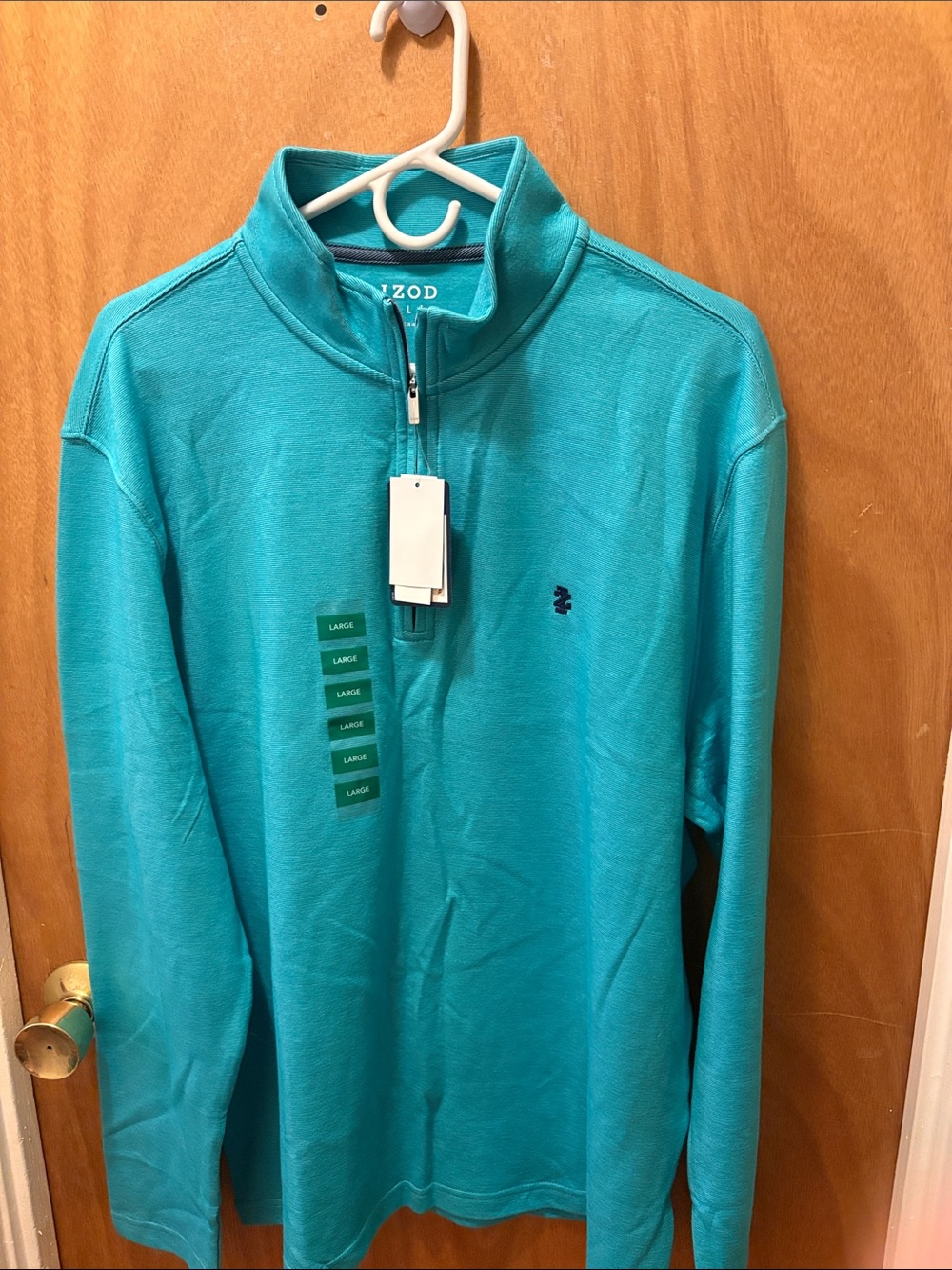 IZOD Men's Quarter-Zip Pullover Sweater - Teal